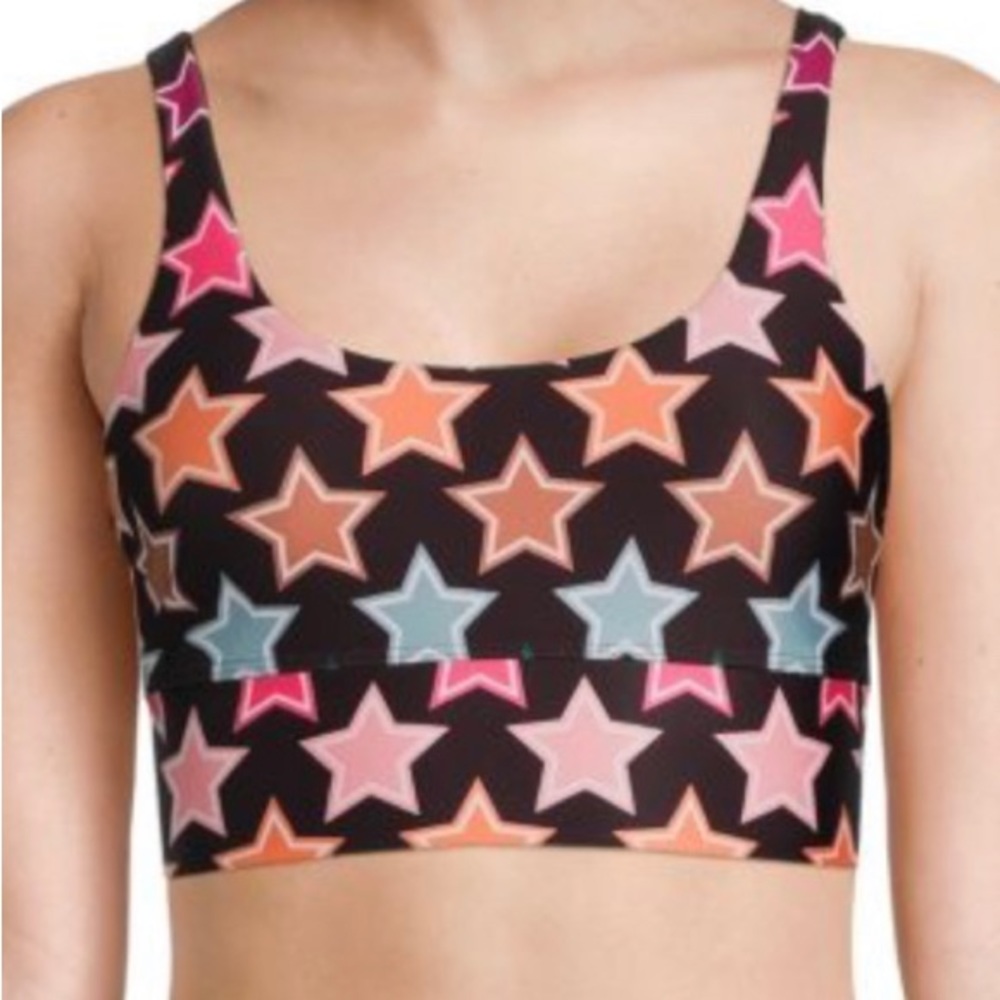 NWOT BEACH RIOT Leah Star Print Sports Bra XL